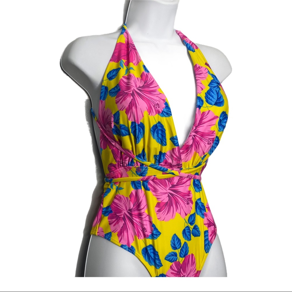Floral Swimsuit Multi Way Open Back Waist Tie - Picture 10 of 10